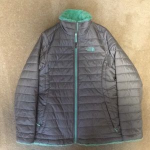 G REVERSIBLE MOSSBUD SWIRL JKT, METALLIC SILVER